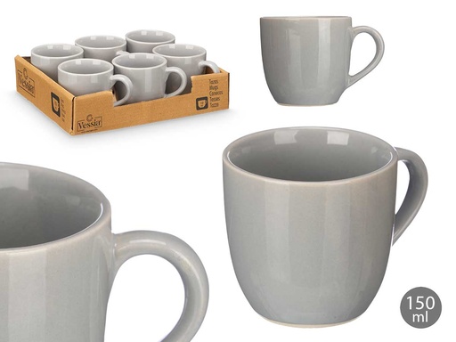 Taza café gris de 150 ml: Elegancia y estilo para tus bebidas