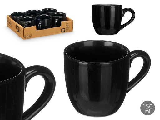 Taza café negro 150 ml: Diseño elegante para disfrutar cada sorbo