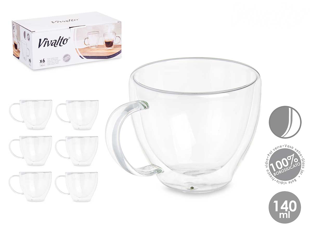Taza de café de borosilicato, ideal para disfrutar bebidas calientes