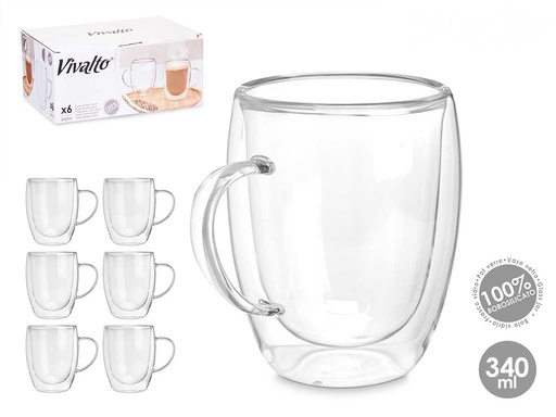 Taza desayuno borosilicato 340 ml: elegante y resistente para tu día