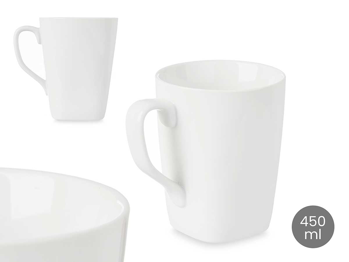 Taza desayuno porcelana cuadrada: Elegancia y resistencia