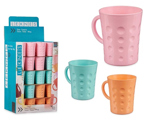 Taza plástico 300ml surtido de 3 colores para disfrutar tus pasteles