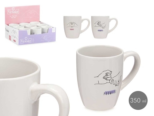 Taza porcelana 350 ml Hands Line surtido, estilo y elegancia en casa