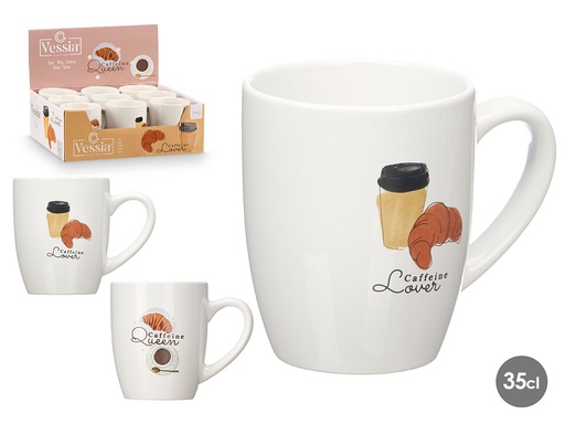 Taza porcelana Caffeine surtida 350ml para disfrutar tu café diario