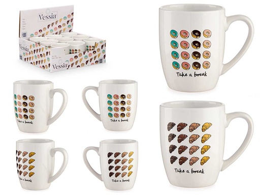 Taza porcelana sweet surtida en 2 diseños: Elegancia y dulzura