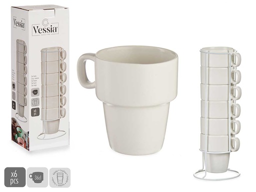 Tazas apilables de porcelana blanca: elegancia y funcionalidad