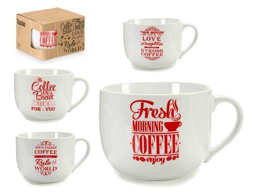 Tazón Asa Coffee Rojo: Diseño Surtido y Estilo Único para Ti