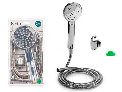 Teléfono de ducha red cromado con manguera de 2m, elegante y durable