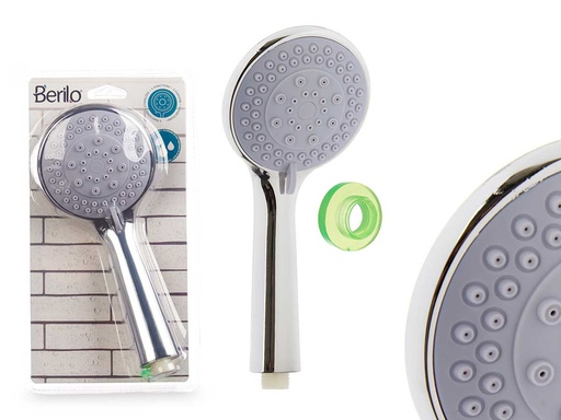 Teléfono ducha grande plateado con 3 funciones para tu comodidad