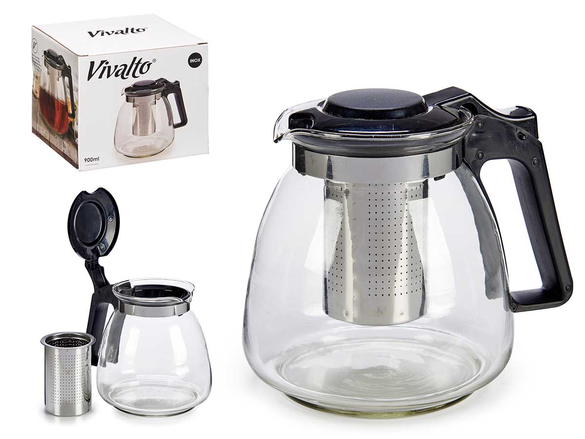 Tetera 900 ml de cristal: Elegancia y sabor en cada infusión