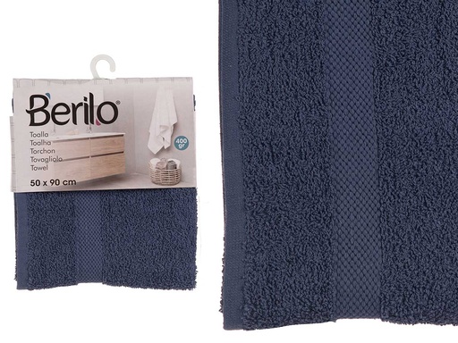 Toalla lisa azul oscuro: suavidad y absorbencia para tu baño