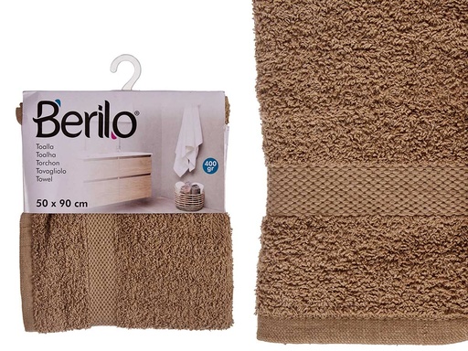 Toalla lisa color camel, suave y absorbente para tu baño diario