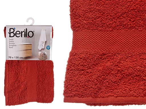 Toalla lisa color teja, suave y absorbente para tu comodidad