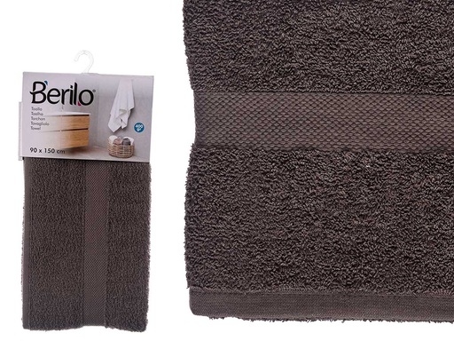 Toalla lisa gris de 90x150 para máxima suavidad y confort