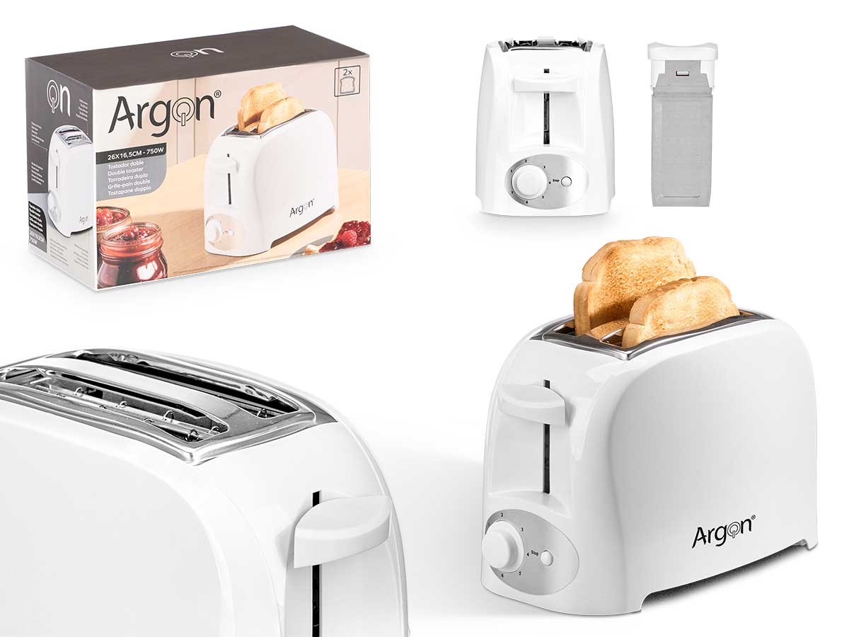 Tostador doble blanco 750W: Tu aliado para desayunos perfectos