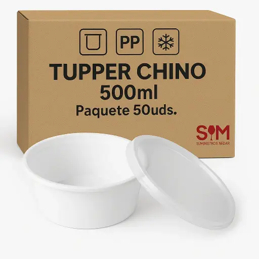 Tupper Chino 500ml. Paquete 50uds. PP.