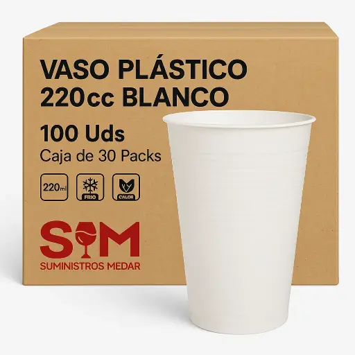 Vaso Plástico 220cc Blanco