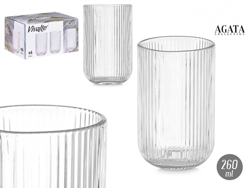 Vaso Transparente con Rayas 430ml: Elegancia y Estilo en Cada Sorbo