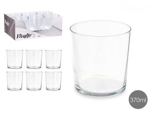 Vaso agua recto 370ml: Diseño elegante para tu hidratación diaria