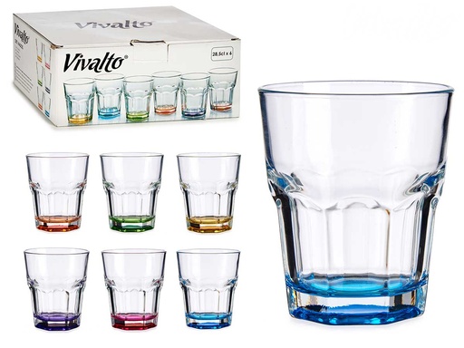 Vaso base coloreada 285ml, surtido de 6 colores vibrantes
