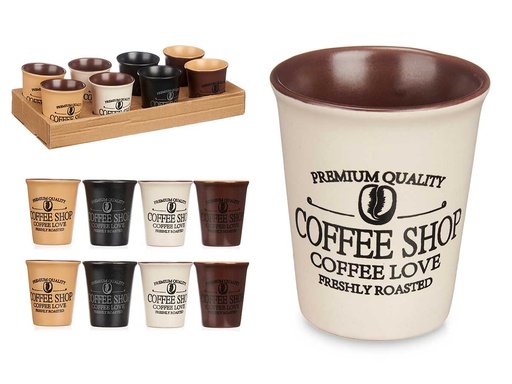 Vaso café 120 ml surtido en 4 colores, ideal para disfrutar tu bebida