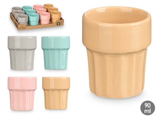 Vaso café surtido de 4 colores, ideal para disfrutar cada sorbo