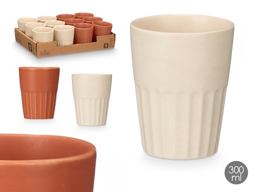 Vaso cortado surtido en marrón y beige, elegante y funcional