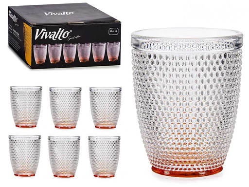 Vaso cristal puntos agua 300ml ámbar: elegancia y funcionalidad