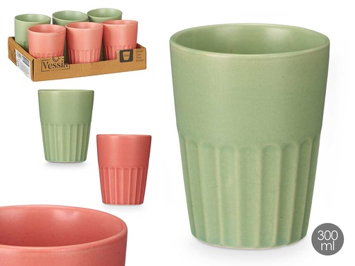 Vaso de café con leche surtido en rosa y menta, 300 ml de estilo
