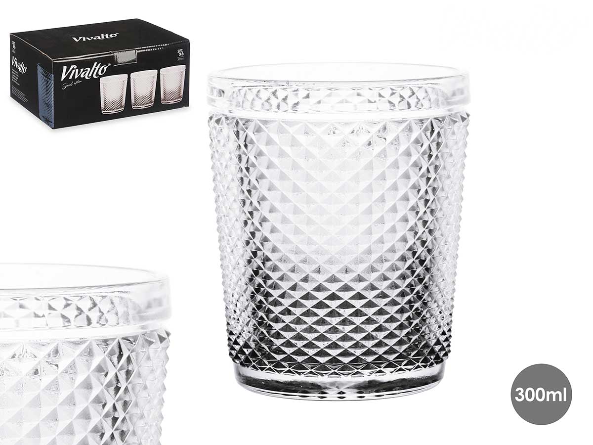 Vaso de diamante para agua en color antracita, 300 ml elegante