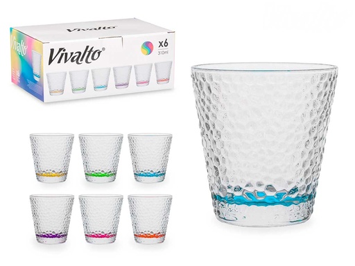 Vaso de vidrio lágrima transparente de 310 ml, elegancia y estilo