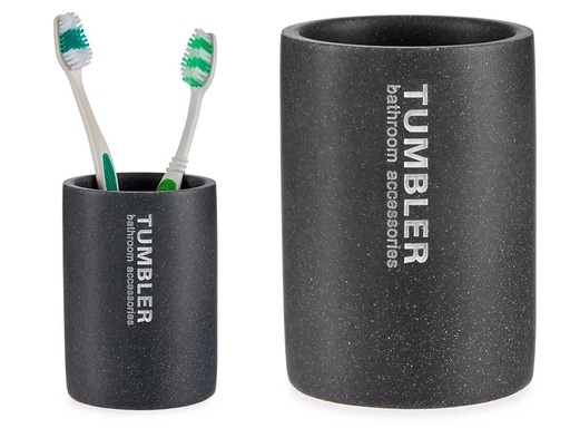 Vaso portacepillos baño de resina gris: Elegancia y funcionalidad