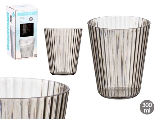 Vaso rayas gris 300 ml: Elegante y práctico para tus bebidas