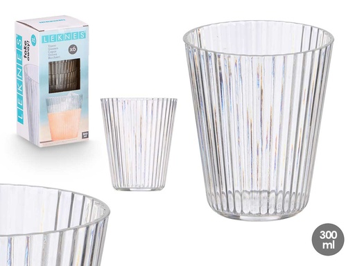 Vaso rayas transparente 300 ml: Elegancia y estilo en tu mesa