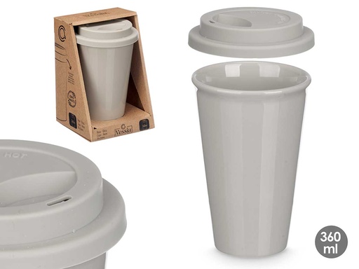 Vaso tapa silicona 360ml: práctico, versátil y anti derrames
