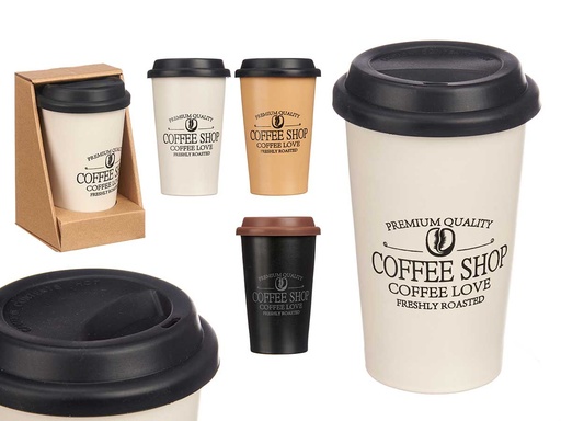 Vaso tapa silicona 440 ml surtido en 4 colores, ideal para llevar