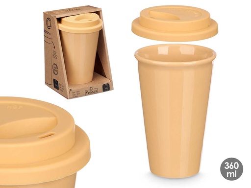 Vaso tapa silicona beige 360ml: Practicidad y estilo en tu día a día