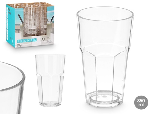 Vaso transparente 350ml: Elegancia y versatilidad para tus bebidas