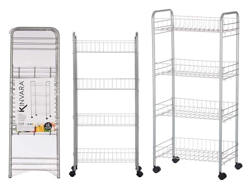 Verdulero 4 pisos metálico con ruedas: organización y estilo