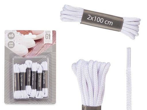 6 Cordones Blancos de 100cm: Resistencia y Estilo para tus Proyectos