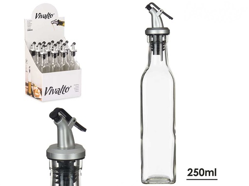 Aceitera de vidrio con tapón dosificador, ideal para tus recetas