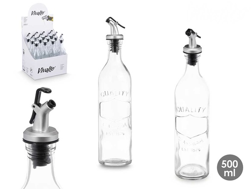 Aceitera redonda 500ml con relieve para un elegante servicio