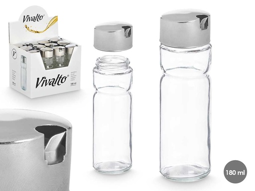 Aceitera vidrio tapa de metal 180ml: Elegancia y funcionalidad