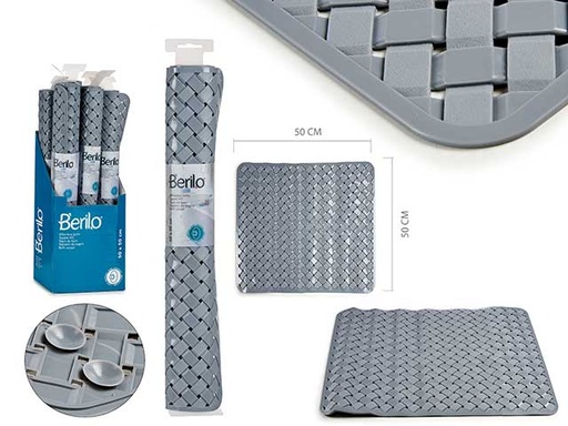 Alfombra antideslizante trenzado, gris ideal para seguridad y confort
