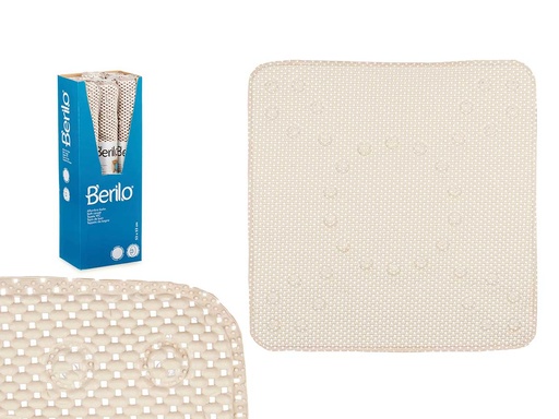 Alfombra baño antideslizante de goma beis, suave y segura para ti