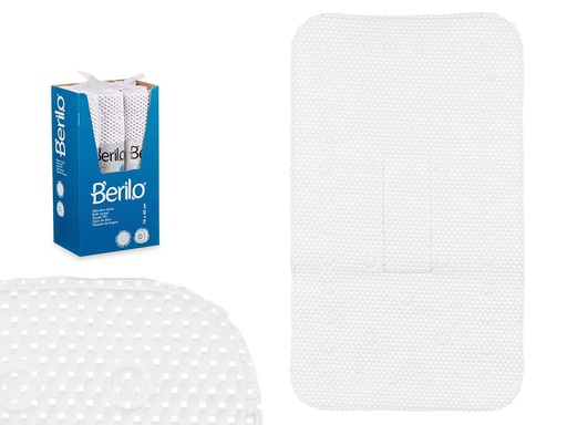 Alfombra baño antideslizante de goma blanca, segura y elegante