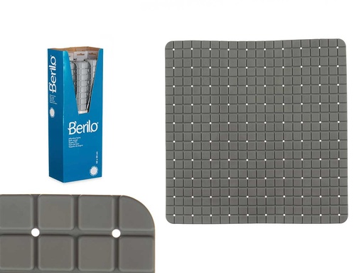 Alfombra baño antideslizante en cuadros gris, estilo y seguridad