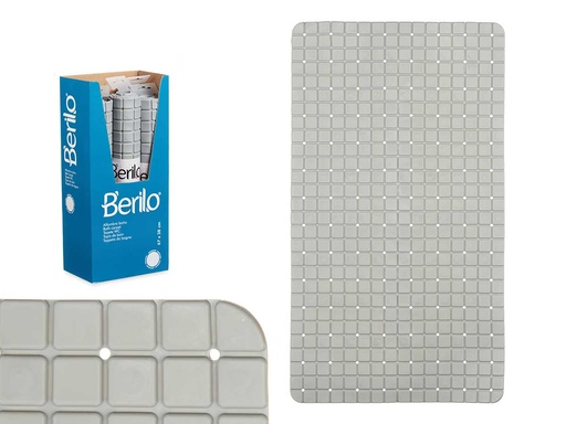 Alfombra baño antideslizante: elegante diseño en cuadros gris