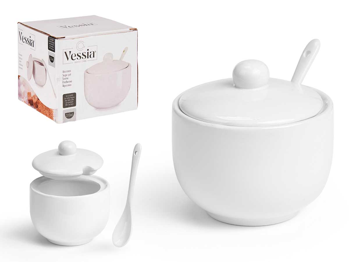 Azucarero blanco con cuchara: Elegancia y funcionalidad en tu mesa
