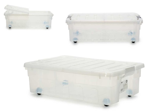 Bajo cama 30L con ruedas y tapa, ideal para organizar tu espacio